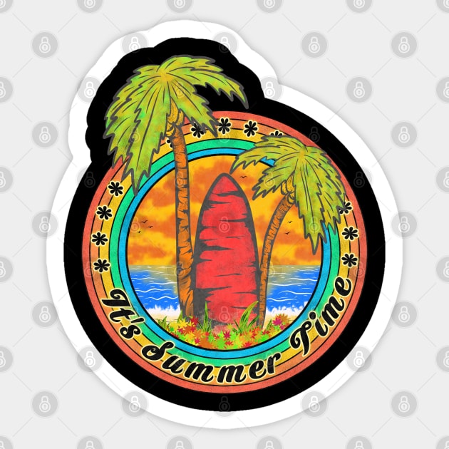 It's summer time - Retro style. Sticker by Virtual Designs18